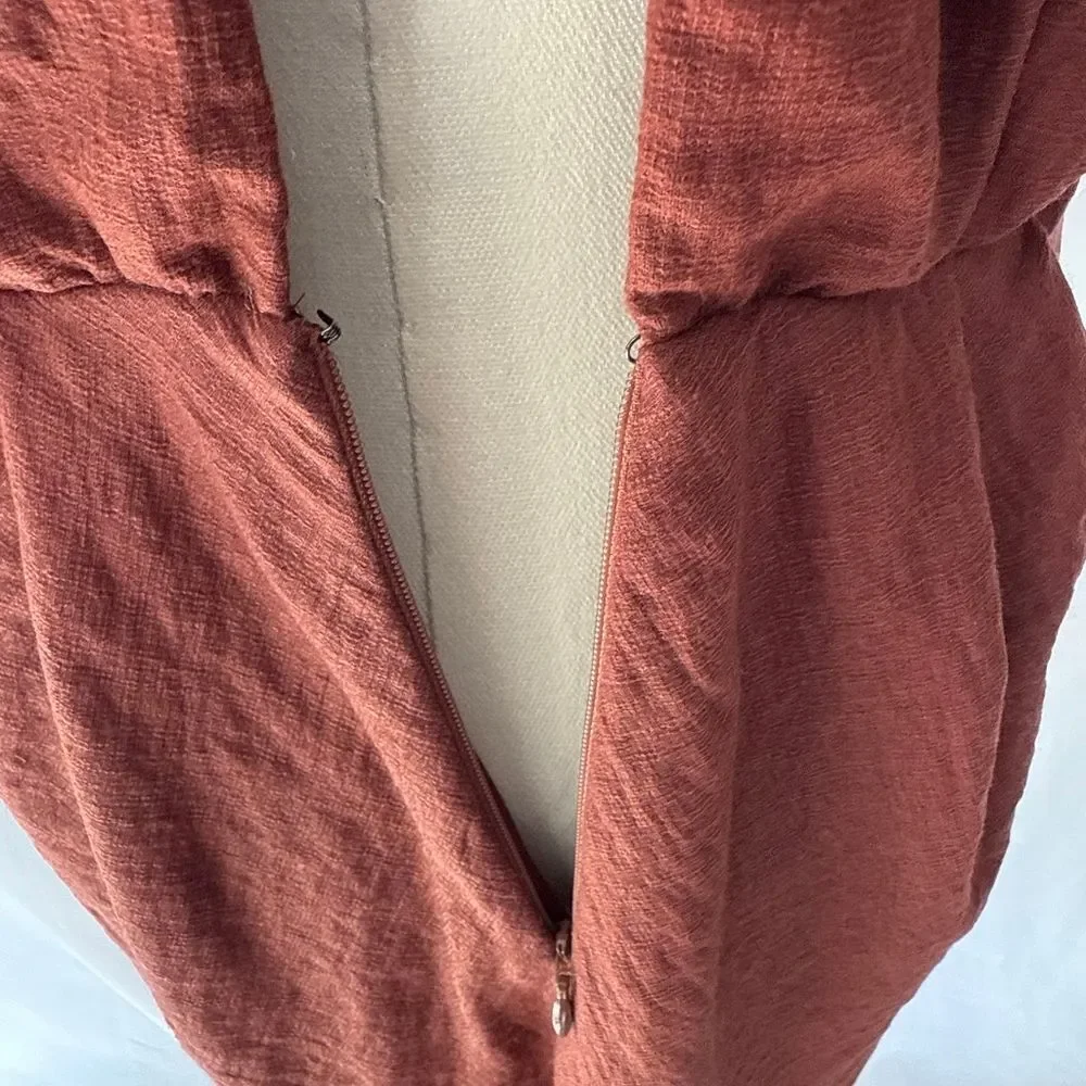 Joie Tanika Terracotta/Rust Halter Dress size Medium - Picture 5 of 10